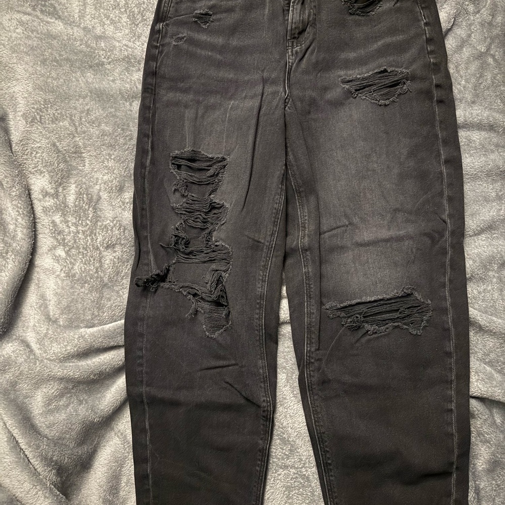 Distressed Black Women's Jeans